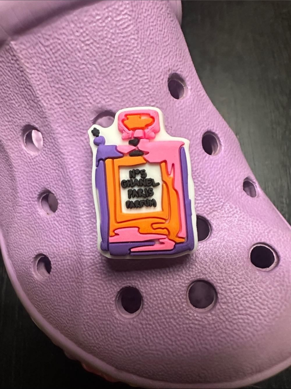 Jibbitz Multicolor Perfume Bottle Shoe Charm. Search JIBBITZ in my closet!
